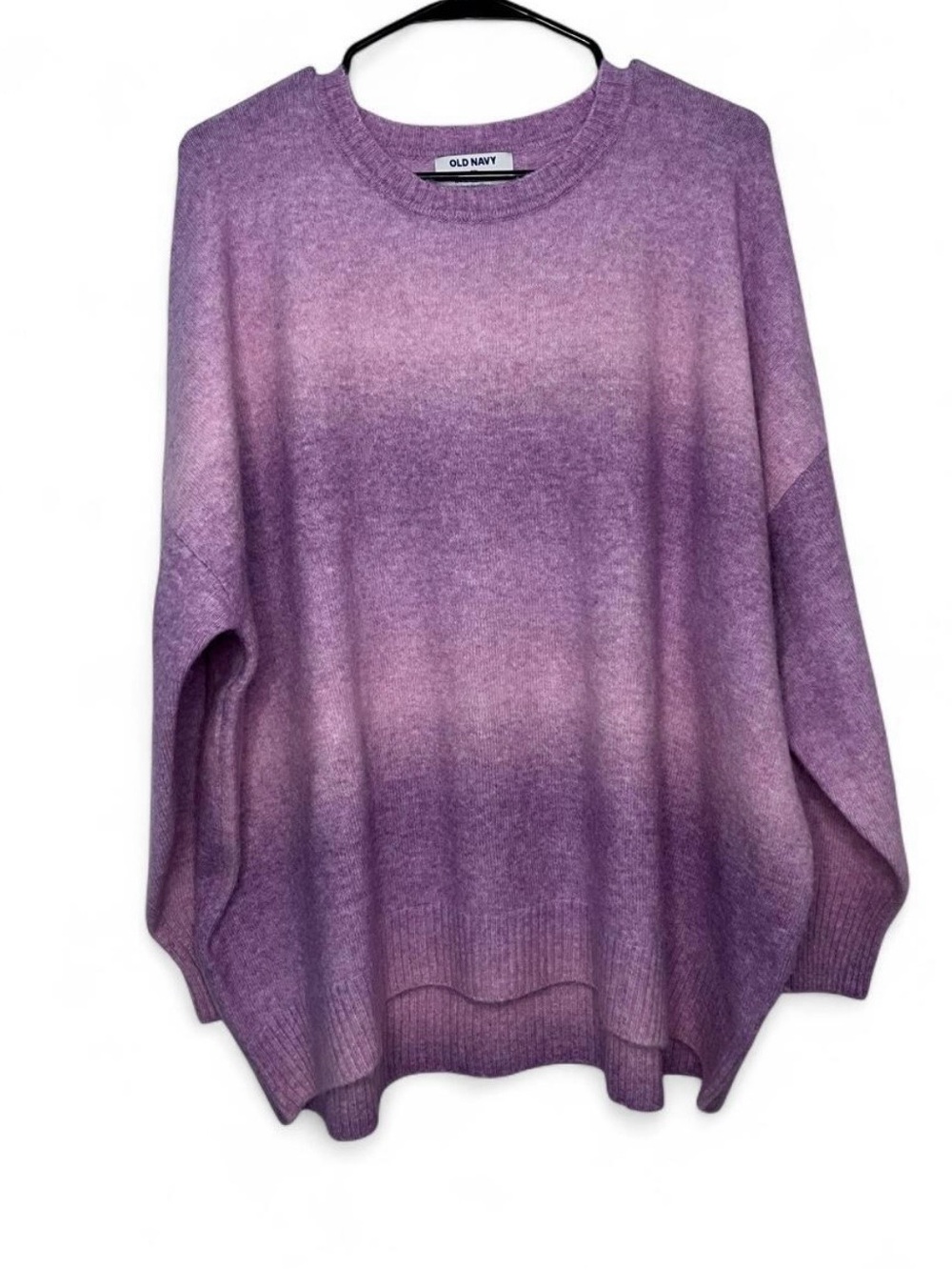 Old Navy 2X Purple Pink Ombre Wool Blend Sweater NWT Soft Cozy Plus Size